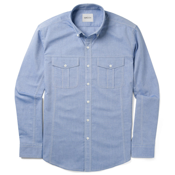 Men's Utility Shirt - Editor in Classic Blue Oxford