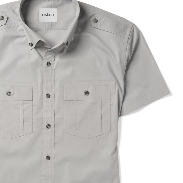 Men's Short Sleeve Utility Shirt - Finisher in Lt Gray Stretch