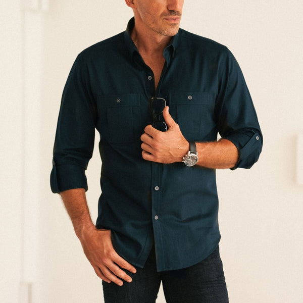 Men's Utility Shirt - Fixer in Dark Navy Twill