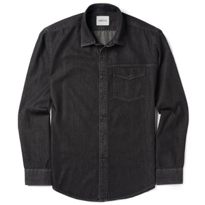 Author Casual Shirt – Black Cotton Denim