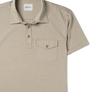 Author Short Sleeve Polo Shirt –  Desert Sand Cotton Jersey