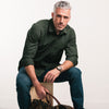Author Casual Shirt – Dark Fatigue Green Cotton Twill