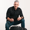 Jackson Utility Shirt – Black Cotton Herringbone