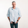 Jackson Utility Shirt – Light Blue Cotton Herringbone