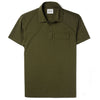 Builder Short Sleeve Polo Shirt –  Olive Green Cotton Jersey