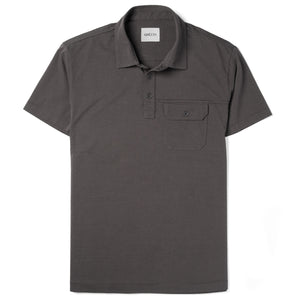 Builder Short Sleeve Polo Shirt –  Slate Gray Cotton Jersey