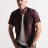 Builder Short Sleeve Casual Shirt – Burgundy Cotton Oxford