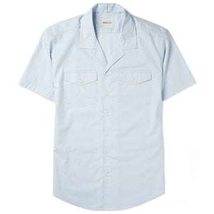 Pioneer Short Sleeve Camp Collar Shirt – Light Blue Stretch Poplin