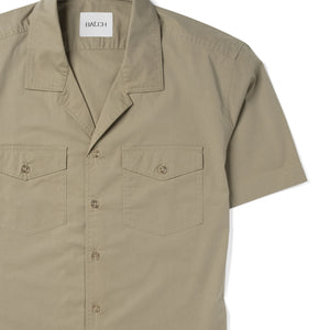 Pioneer Short Sleeve Camp Collar Shirt – Light Fatigue Stretch Poplin