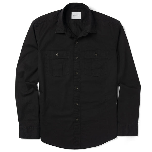 Men's Utility Shirt - Craftsman in Jet Black Twill | Batch