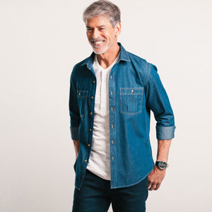 Craftsman Utility Shirt – Medium Blue Cotton Denim