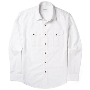 Curator Utility Shirt – Pure White Cotton Oxford