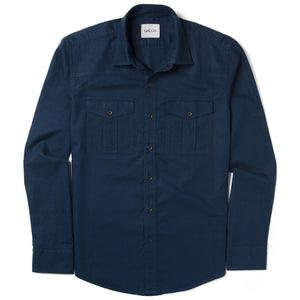 Curator Utility Shirt – Navy Blue Cotton Oxford