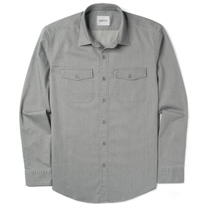 Davis Utility Shirt – Light Gray Cotton Twill