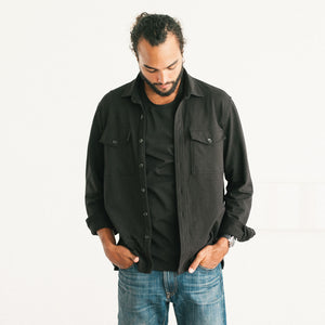 Distiller Overshirt Shirt - Black French Terry