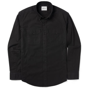 Editor Shirt – Jet Black Stretch Cotton Poplin