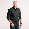 Editor Shirt – Jet Black Stretch Cotton Poplin