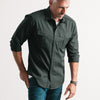 Engineer Utility Shirt – Dark Green Cotton Shadow Stripe