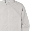 Essential Band Collar Button Down Shirt - Light Gray Cotton Stretch Poplin