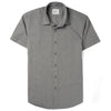 Essential Spread Collar Casual Short Sleeve Shirt - Flint Gray Cotton Oxford