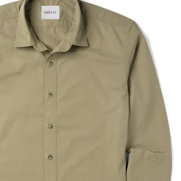 Men's Casual Button Down Shirt in Light Fatigue Cotton Twill | Batch