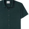 Forest Green Short Sleeve Mens Shirt in Jersey Close-up