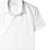 Essential Spread Collar Casual Short Sleeve Shirt - White Cotton Oxford