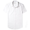 Essential Spread Collar Casual Short Sleeve Shirt - White Cotton Oxford