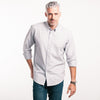 Essential Button Down Collar Casual Shirt - Aluminum Gray Cotton Oxford