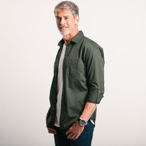 Fixer Utility Shirt – Olive Green Cotton Twill