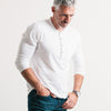 Essential 1 Pocket Henley BB  Shirt –  White Cotton Jersey