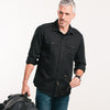 Jackson Utility Shirt – Black Cotton Herringbone