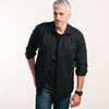 Jackson Utility Shirt – Black Cotton Herringbone