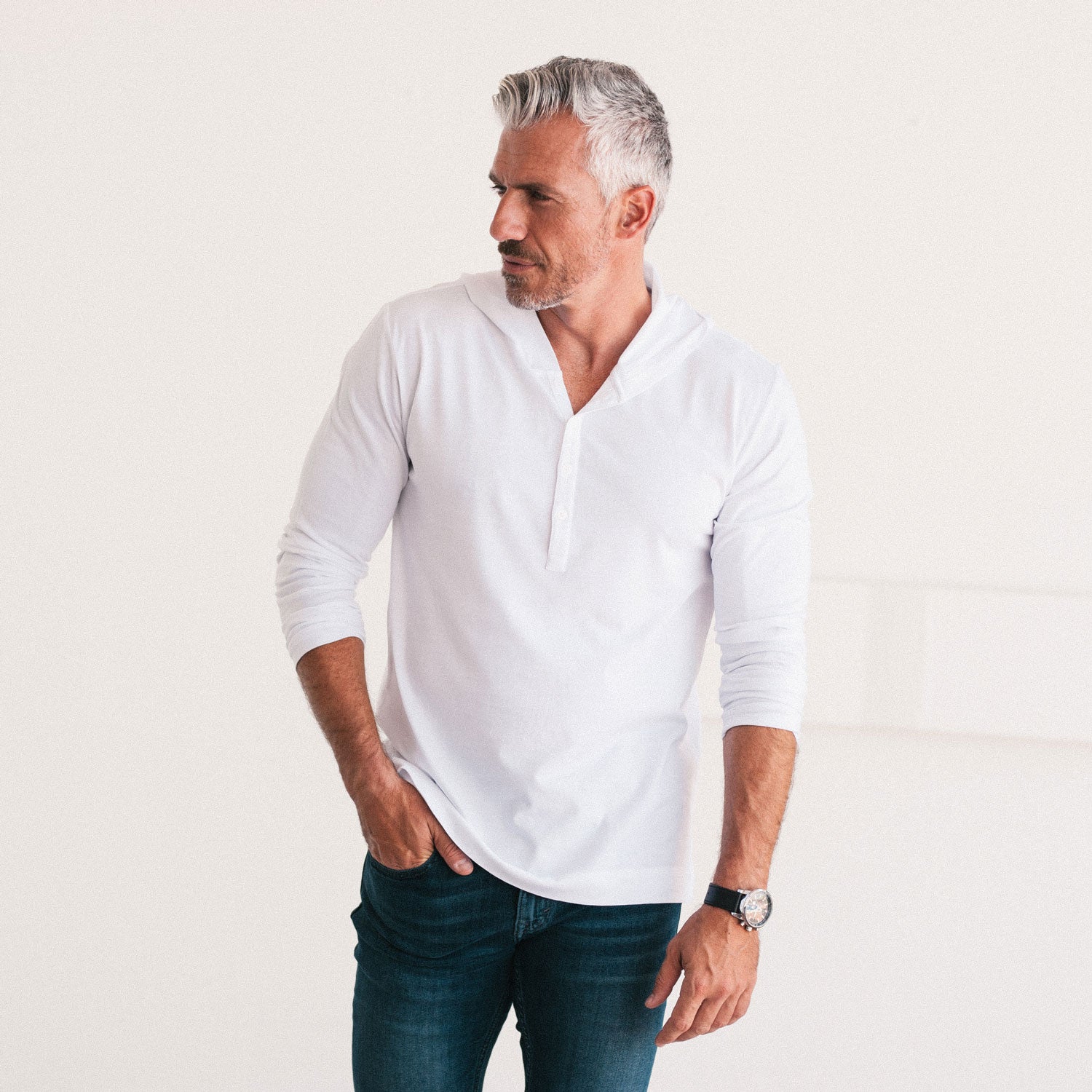 Jersey henley shirt h best sale