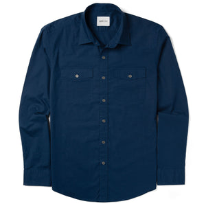 Maker Shirt – Navy Blue Stretch Poplin