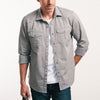 Maker Two Pocket Men's Utility Shirt In Smoke Gray Cotton Oxford Image