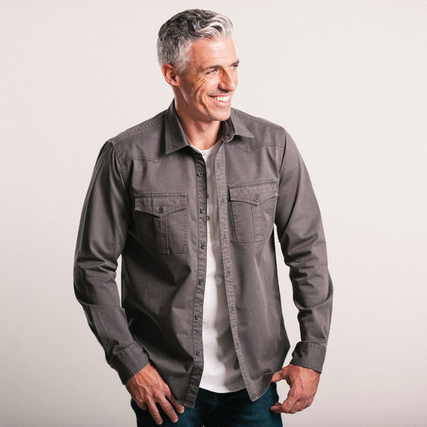 Maker Shirt Jacket – Slate Gray Heavy Weight Cotton Twill