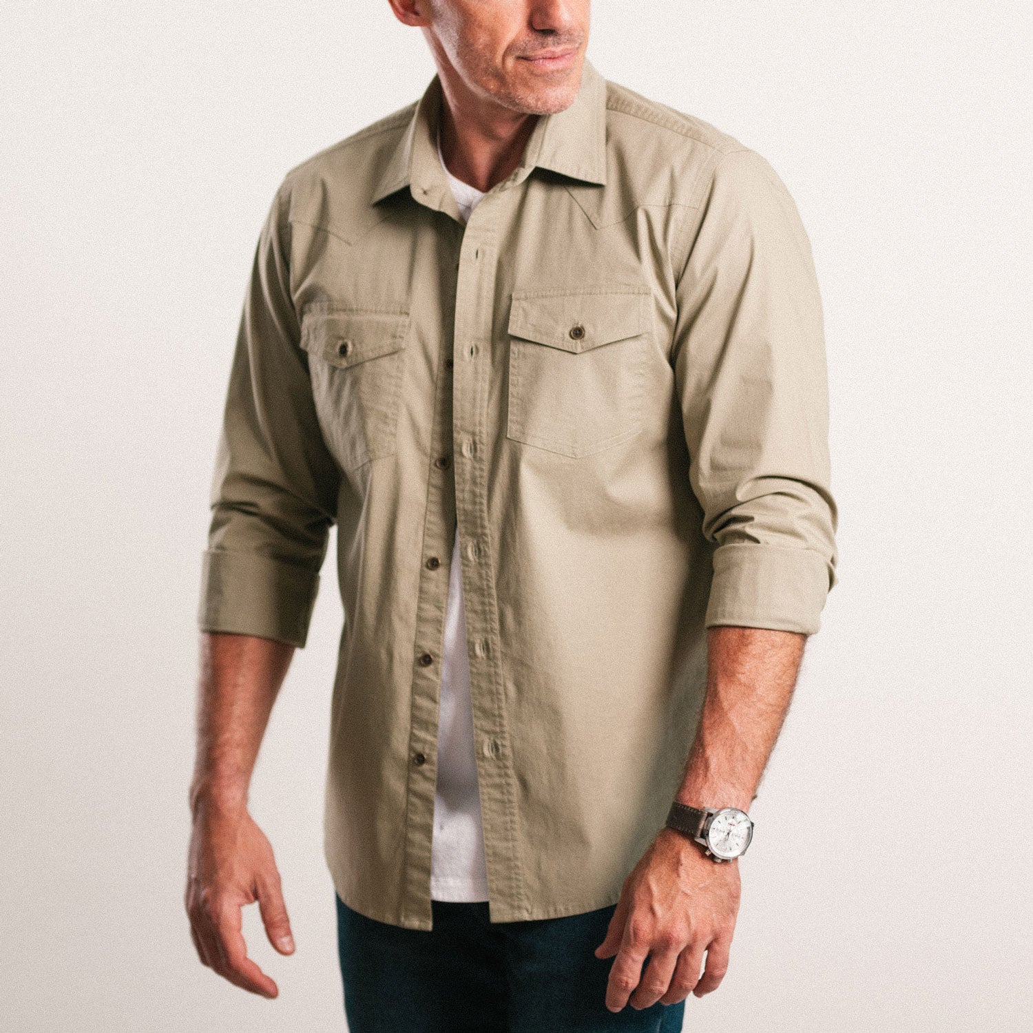 Maker Shirt – Light Fatigue Stretch Poplin