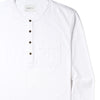 Essential 1 Pocket Henley BB  Shirt –  White Cotton Jersey