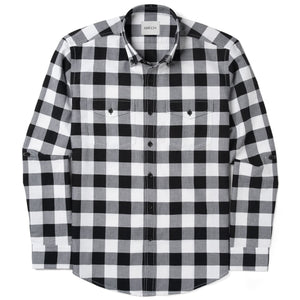 Pioneer Utility Shirt – Black Cotton Oxford Check