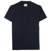 Pioneer Short Sleeve Henley Shirt –  Navy Cotton Jersey