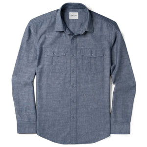 Primer Utility Shirt – Navy Blue Cotton Slub Chambray