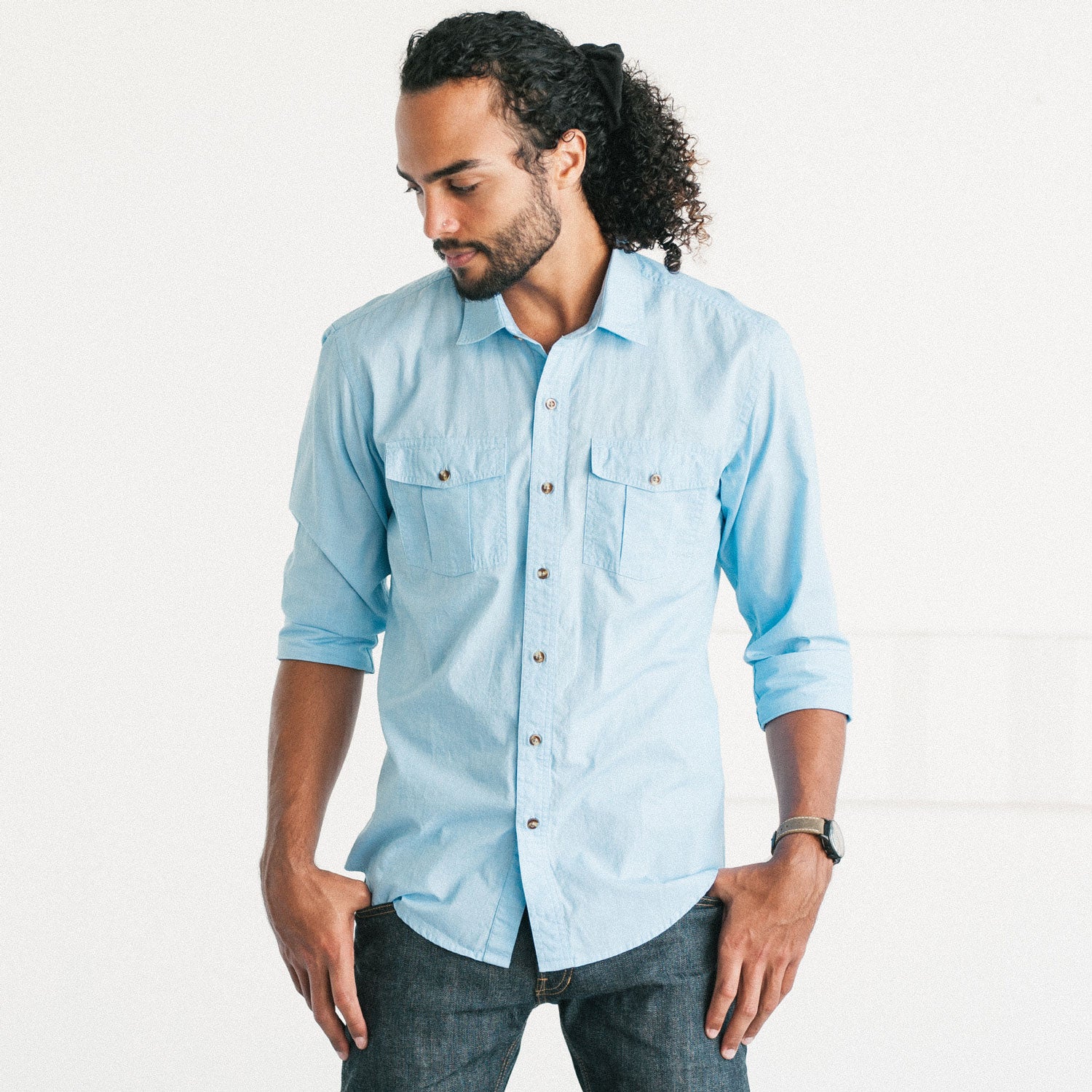 Men's Utility Shirt - Primer in Clean Blue | Batch