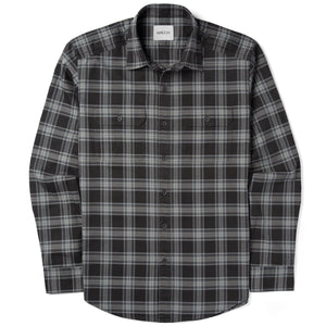 Smith Utility Shirt – Black & Gray Plaid Cotton Oxford