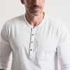 Essential 1 Pocket Henley BB  Shirt –  White Cotton Jersey