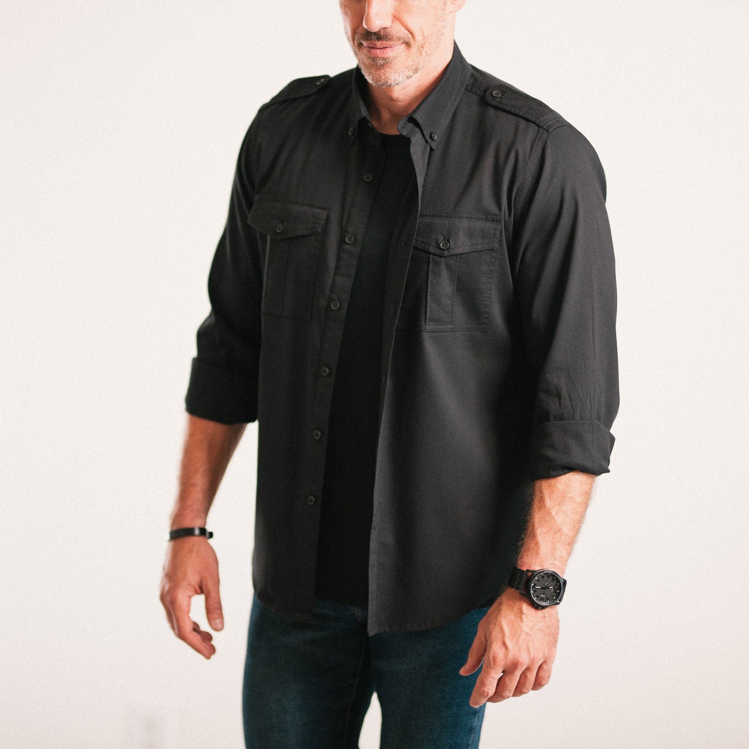 Wright Utility Shirt – Black Easy Cloth