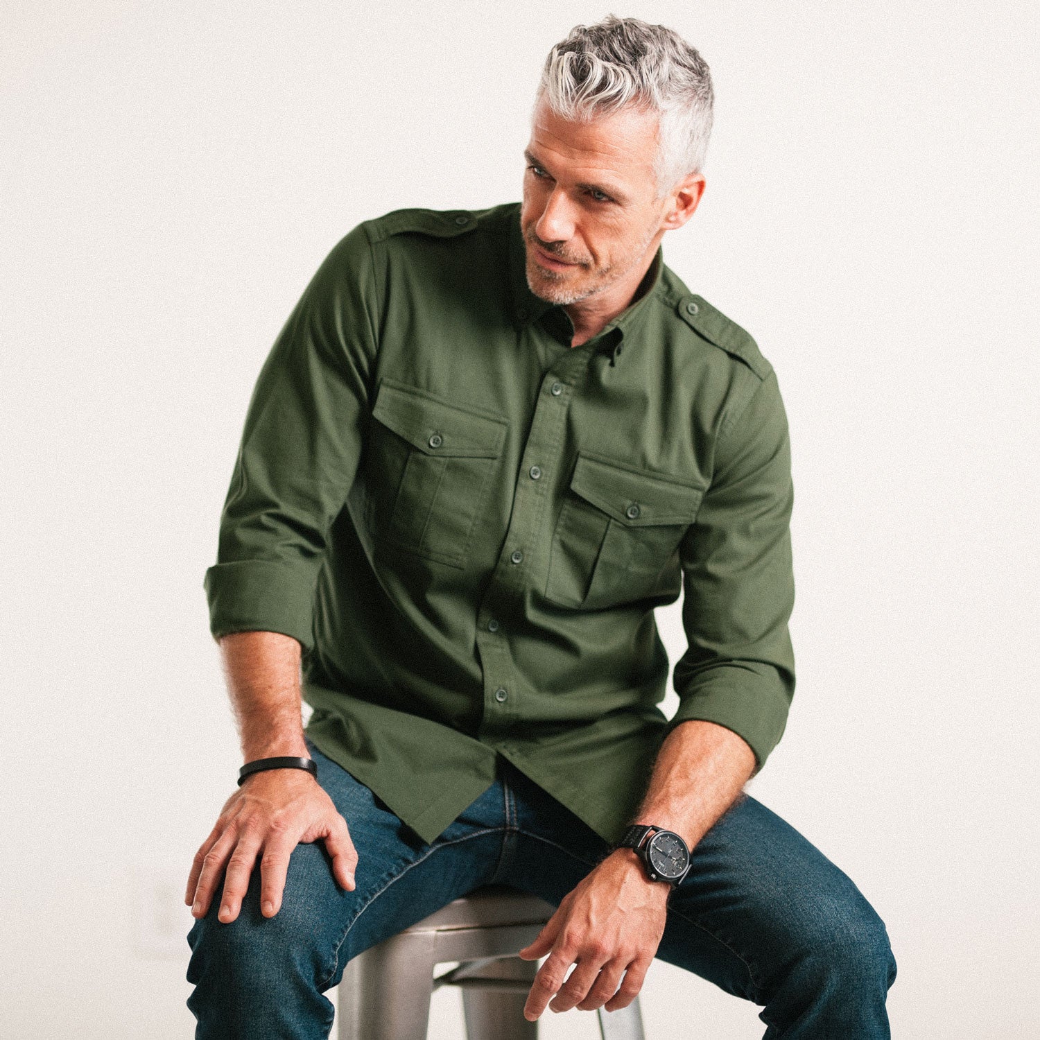 Wright Utility Shirt – Forest Green Easy Cloth