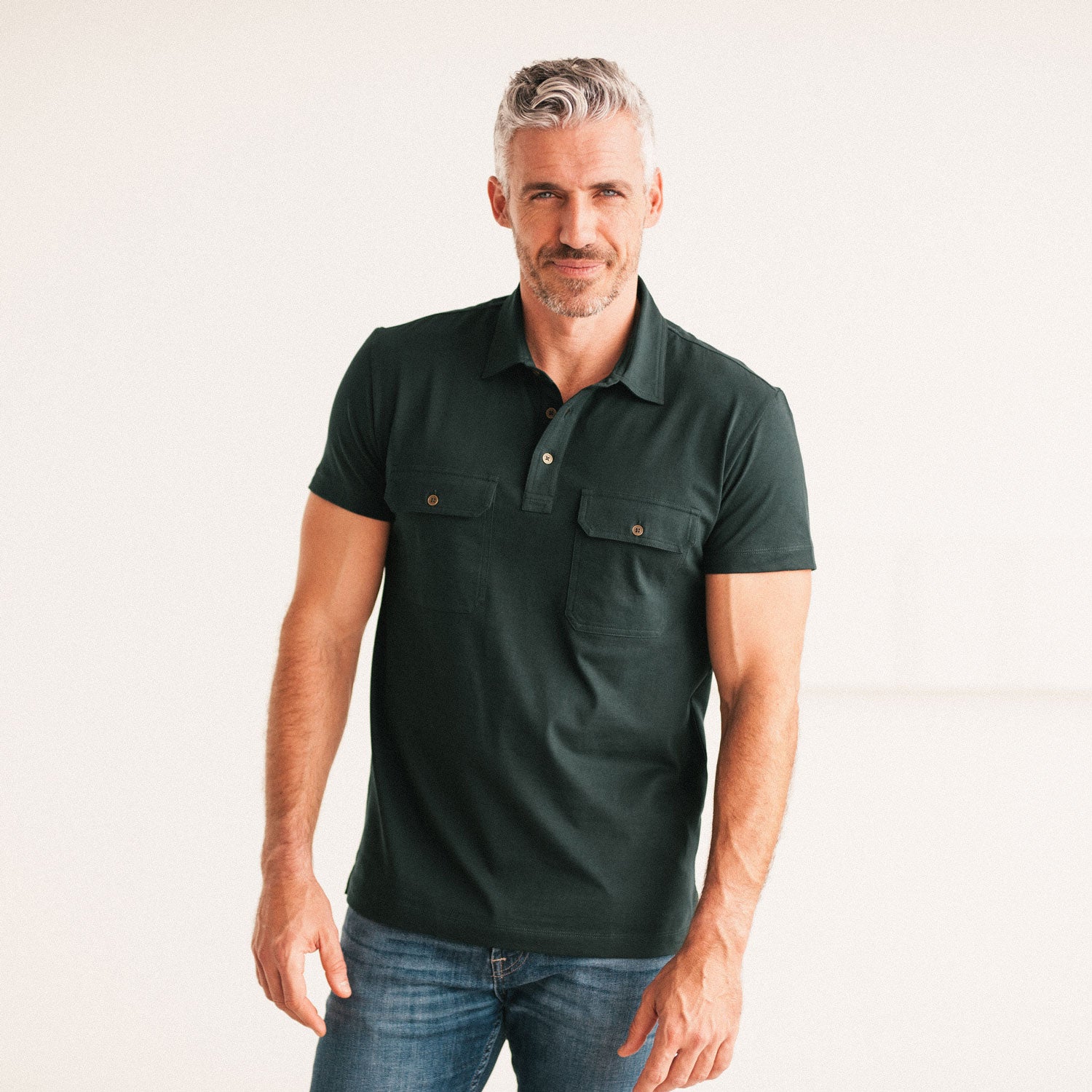 Constructor Short Sleeve Polo Shirt –  Evergreen Cotton Jersey