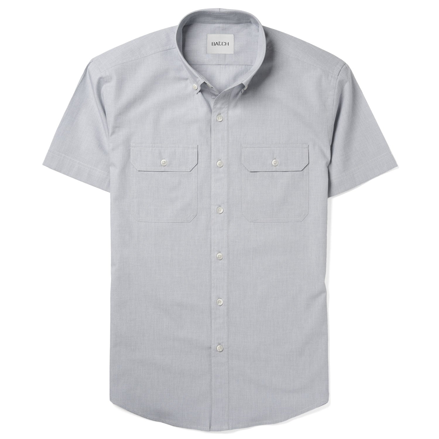 Men's Utility Shirt - Short Sleeve Constructor in Light Gray Cotton | Batch