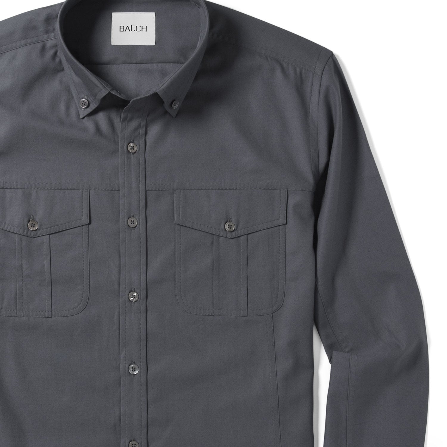 Men's Utility Shirt - Editor in Slate Gray Cotton | Batch